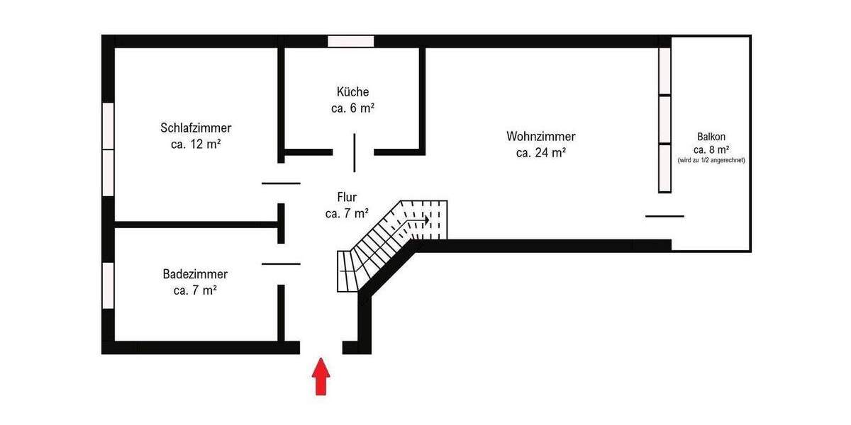 Etagenwohnung Lilienthal Falkenberg - 2 Zimmer, 60 m&sup2;, 189.000&euro; | Angebot:25820599